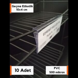 Şeffaf 10×4 cm Tel Raflar (8-10 mm) Geçme Takma Etiketlik isimlik