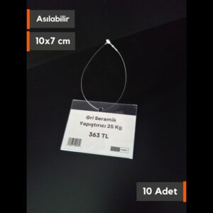 Şeffaf 10x7 cm Asılabilir ipli Etiketlik / isimlik